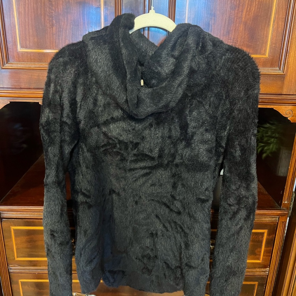 Calvin Klein Fuzzy Black Cowl Neck Sweater